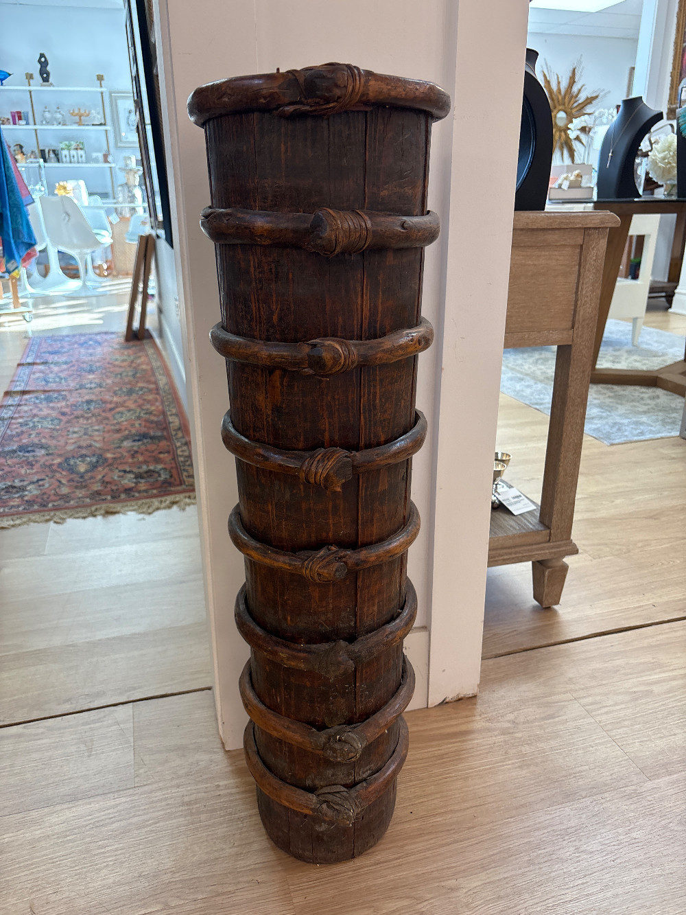 Antique Wood Tibetan Butter Churn Vessel