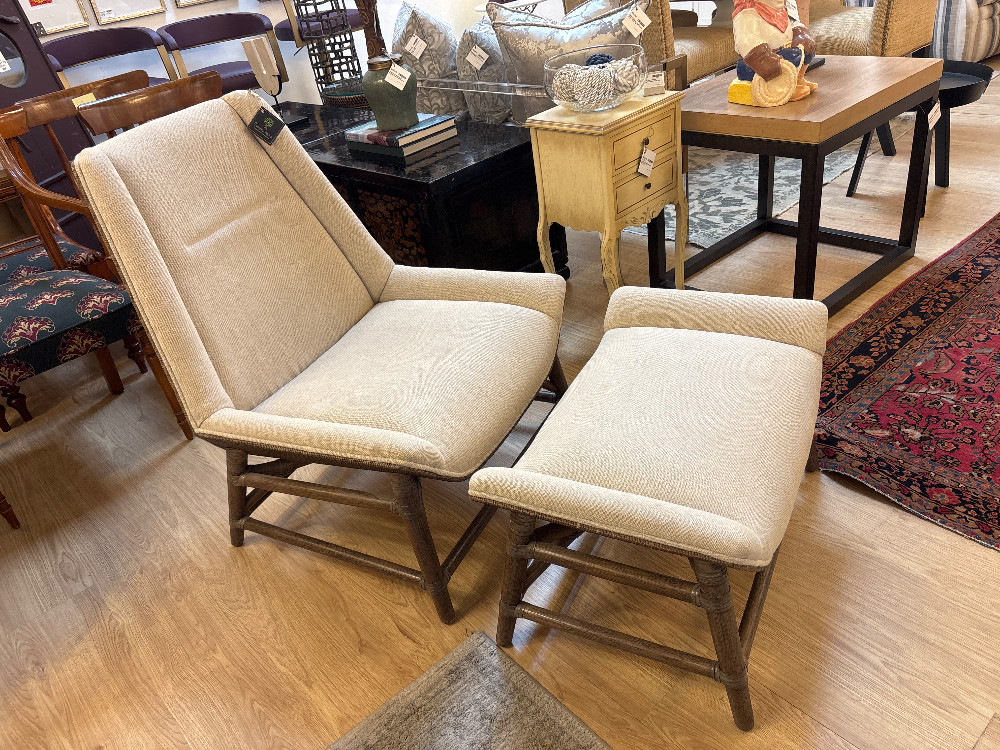 McGuire Tansen Lounge Chair & Ottoman