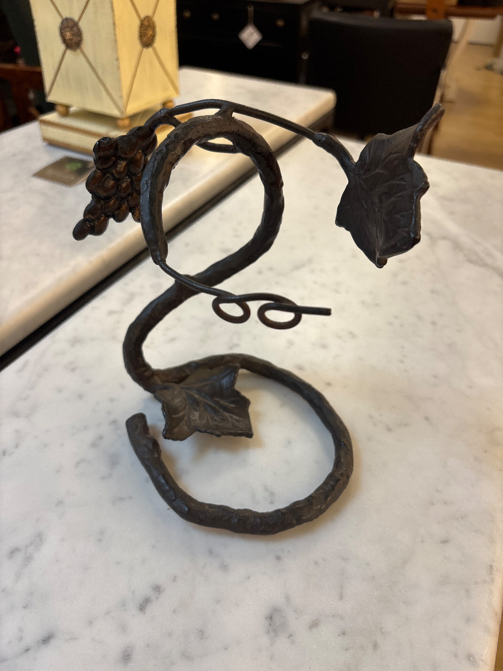 Iron Vine Leaf Wine Bottle Holder