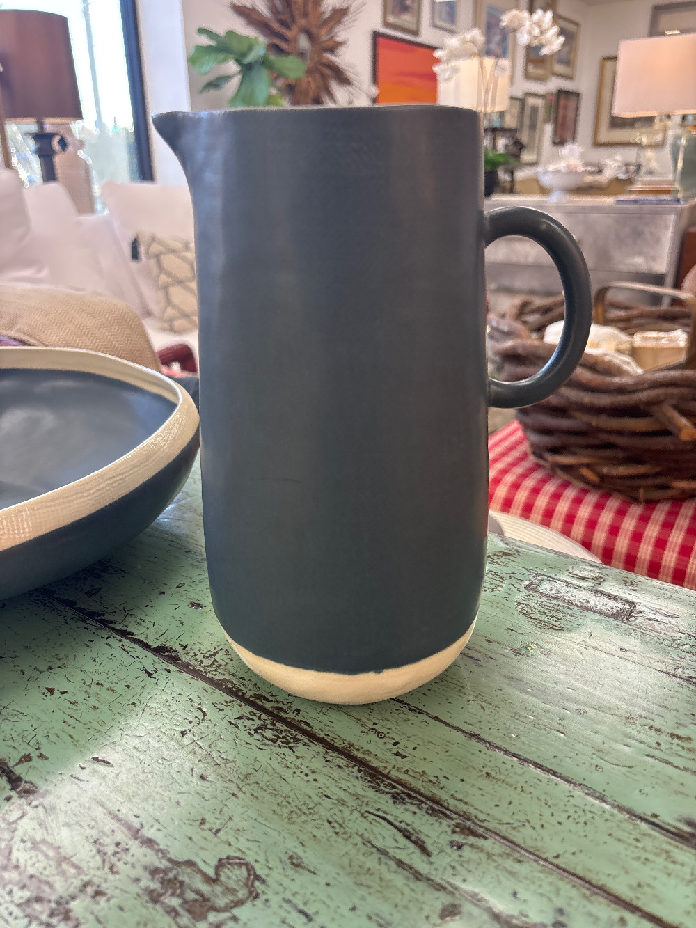 Scandinavian Designs Two-Tone Ceramic Water Pitcher