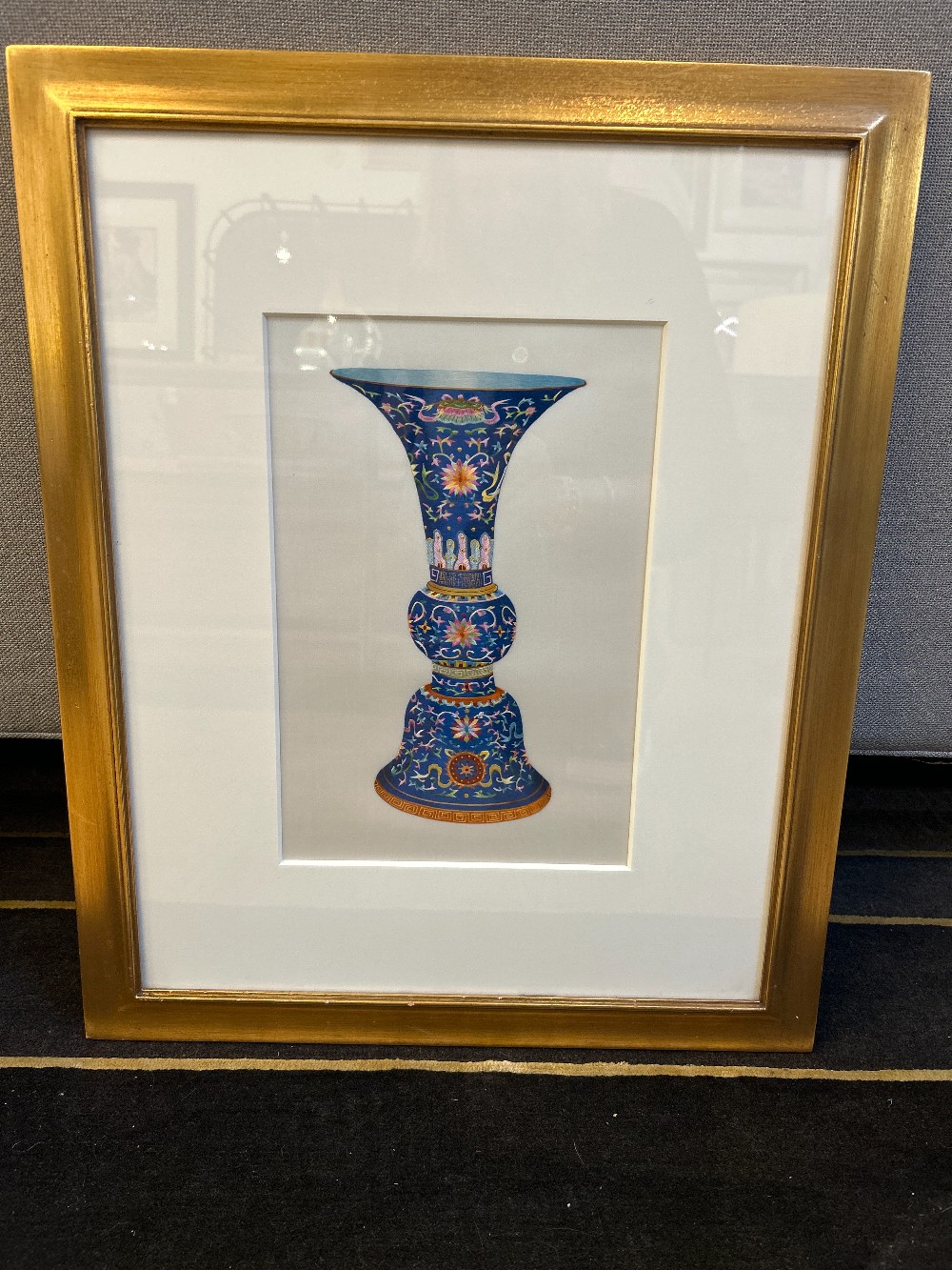 Vintage Chinese Hand-Embroidered Silk Vase Artwork