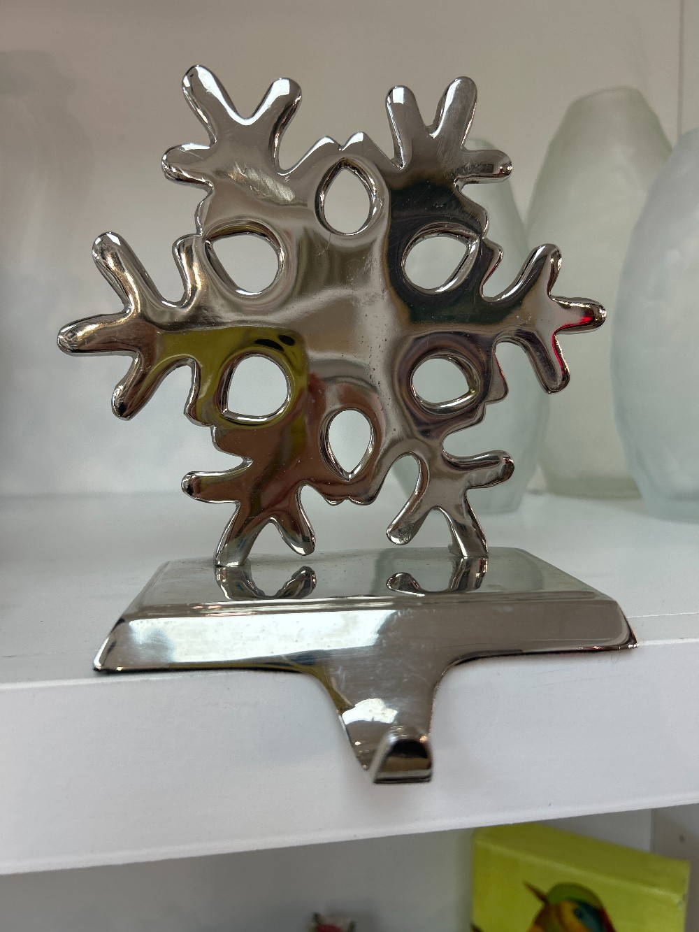 Metal Snowflake Stocking Holder