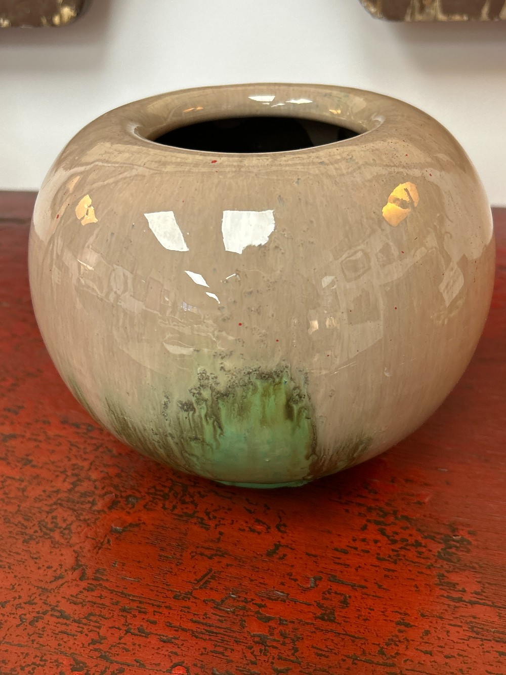 Vintage Glazed Ceramic Vase