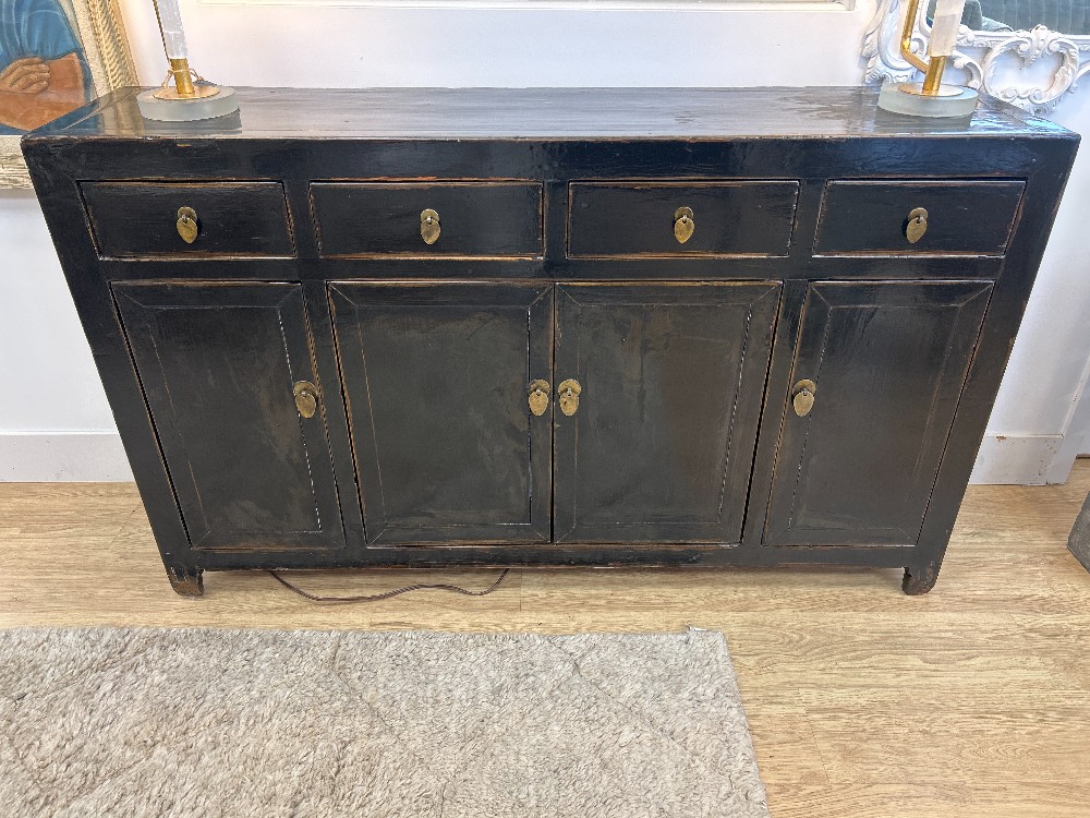 Antique Chinese Lacquered Elmwood Sideboard