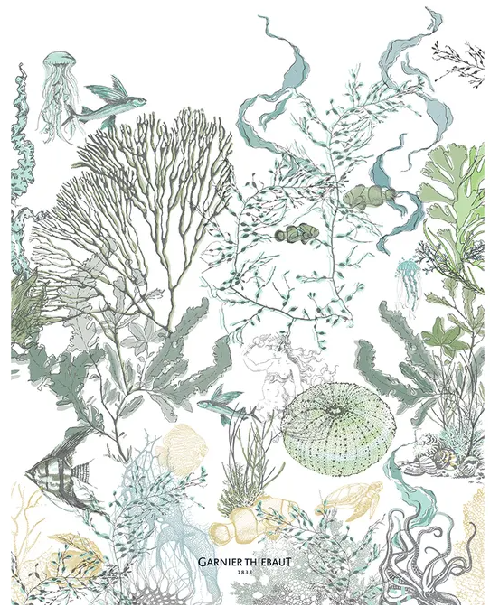 Balade Marine Verde Kitchen Towel