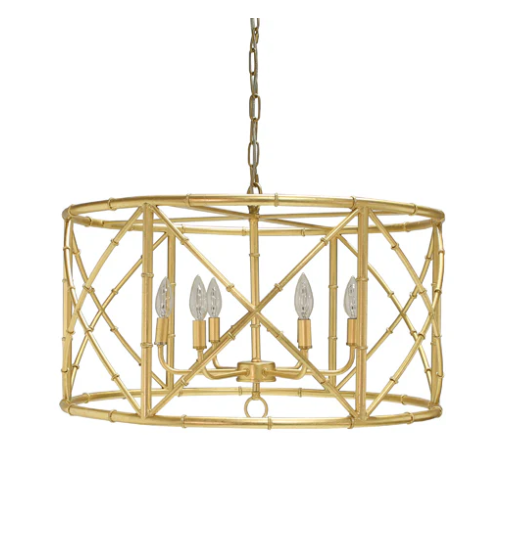 Luxe Furniture Zia Gold Bamboo Chandelier