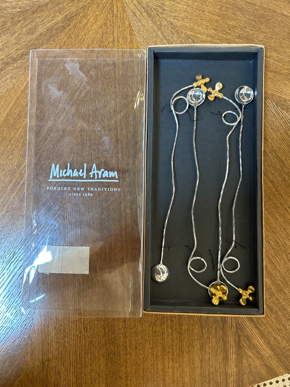 Michael Aram Stirring Bee Stirrers, Set of 4 (NEW)