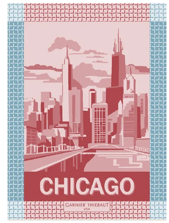 Red & Blue Chicago Jacquard Kitchen Towel