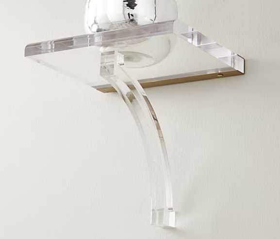 Ballard Designs Acrylic Wall Bracket Shelf