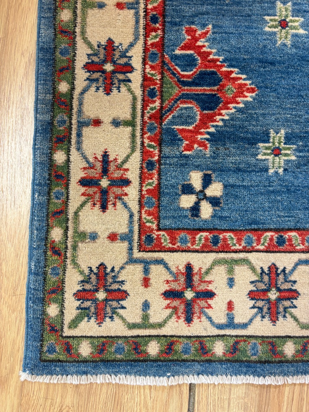 Hand Knotted Afghan Kazak Wool Rug