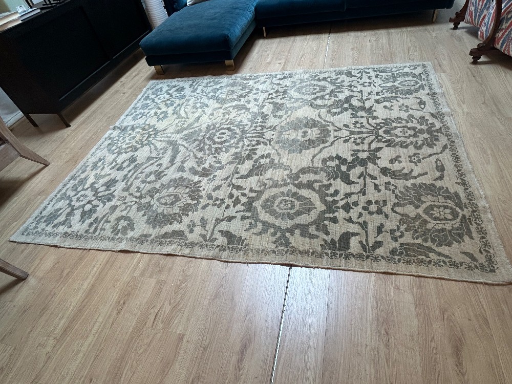 Flatweave Muted Damask Wool Rug