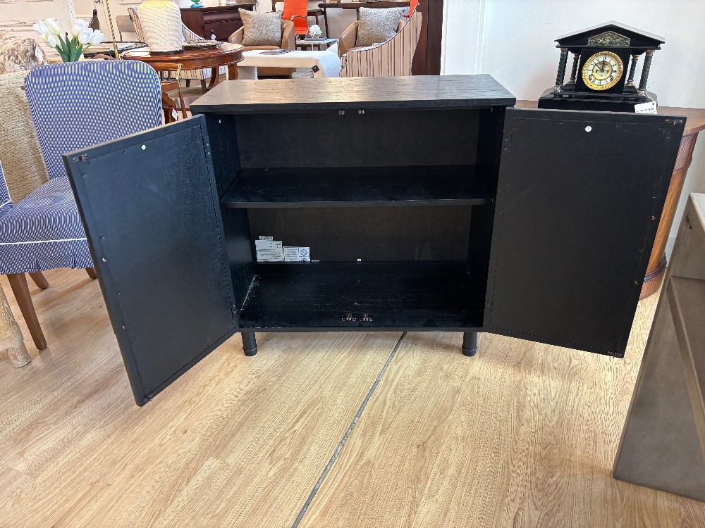 Rattan Front 2-Door Storage Cabinet