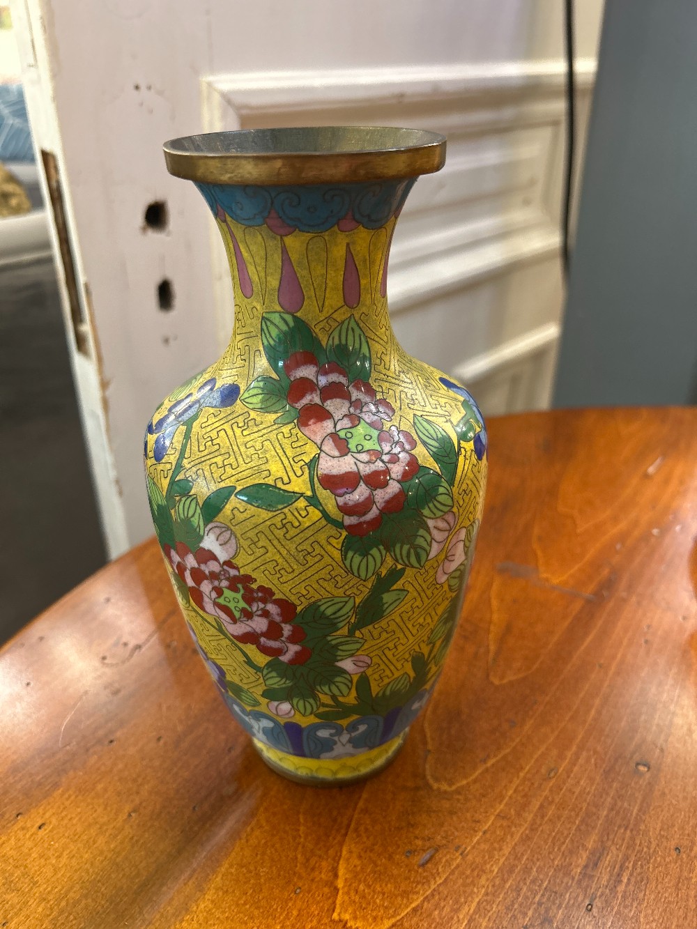 Vintage Chinese Cloisonne Enamel Vase