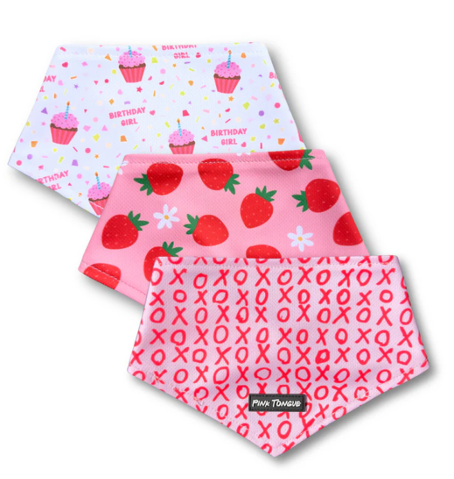 Pink Tongue Dog Bandana, Medium
