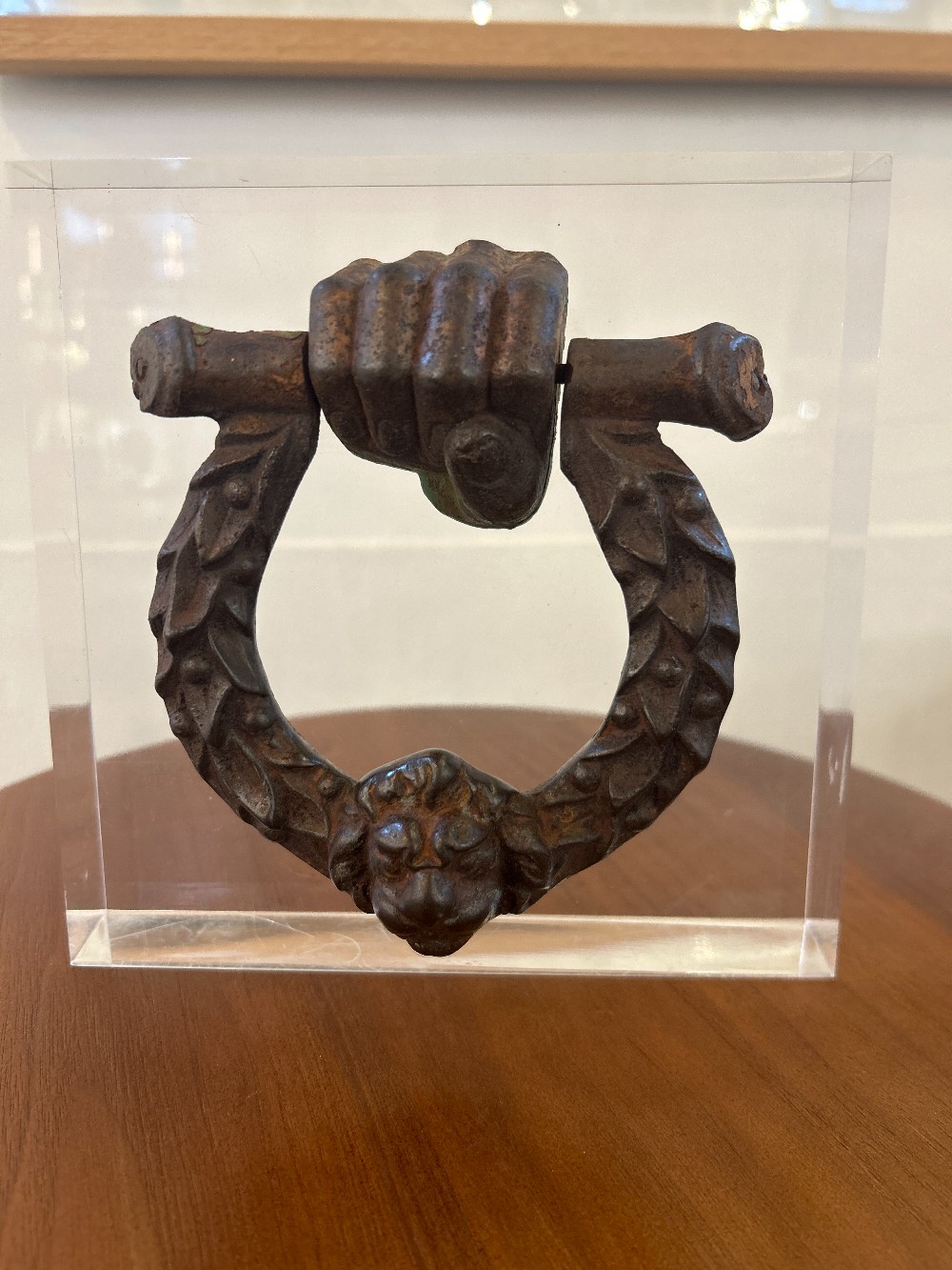 Antique Cast Iron Door Knocker on Acrylic Stand