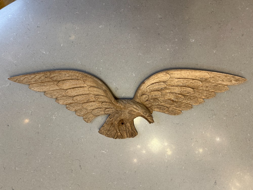 Vintage Carved Wood Eagle Wall Plaque
