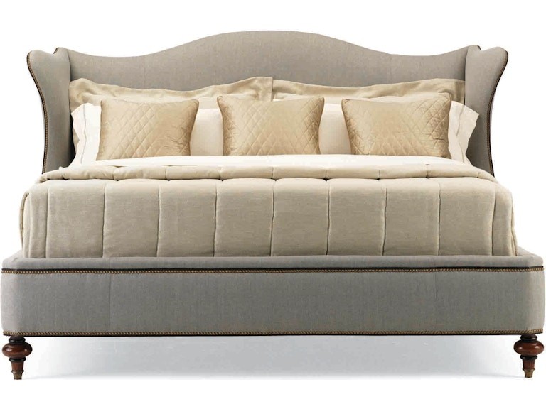 Hickory White Continental Nailhead Bed - Queen
