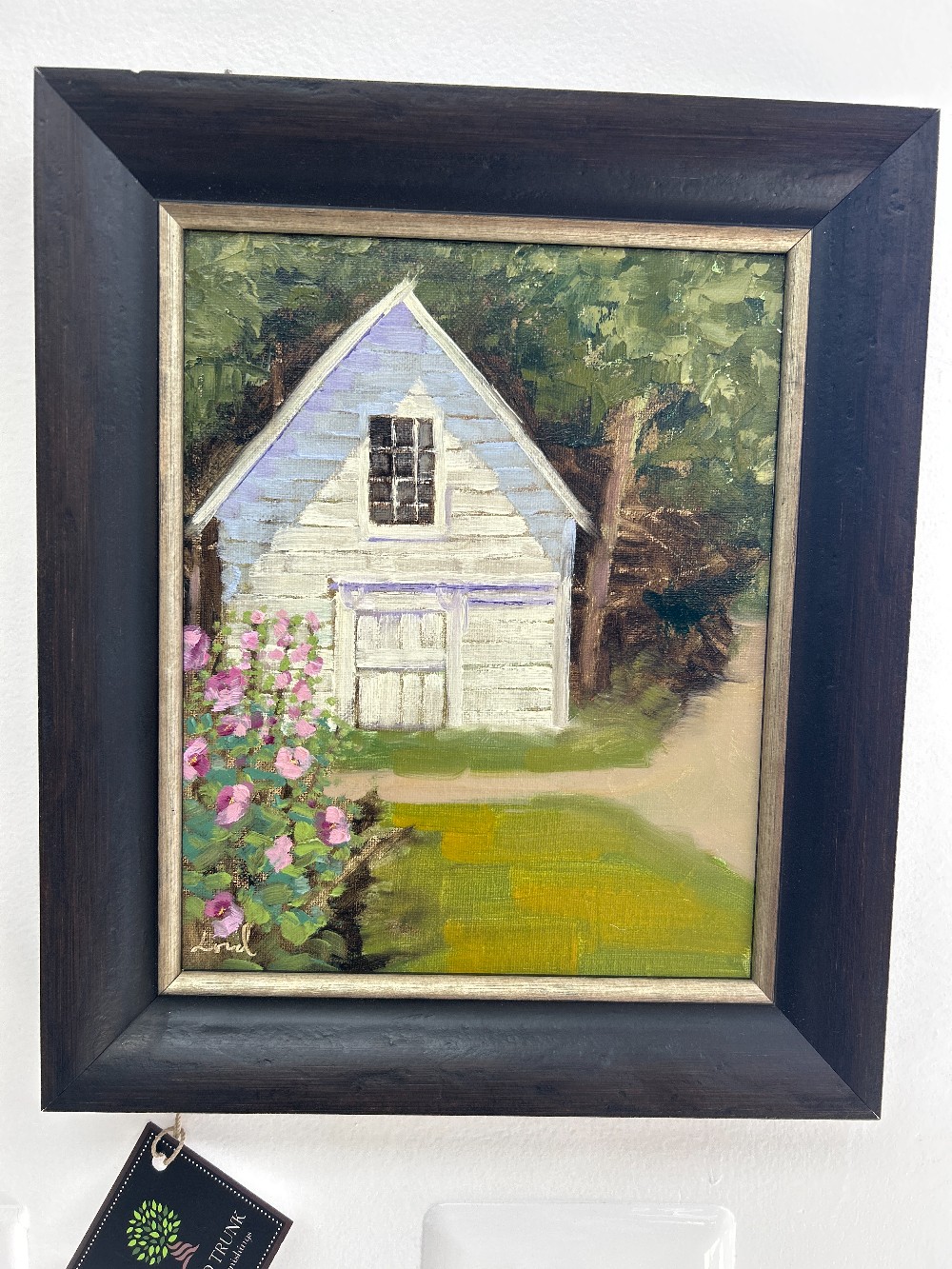 Little Old White Farm Oil Painting, Signed Lord
