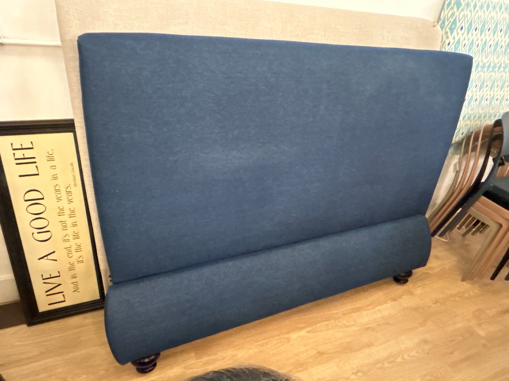 Custom Denim Upholstered Bed - Queen