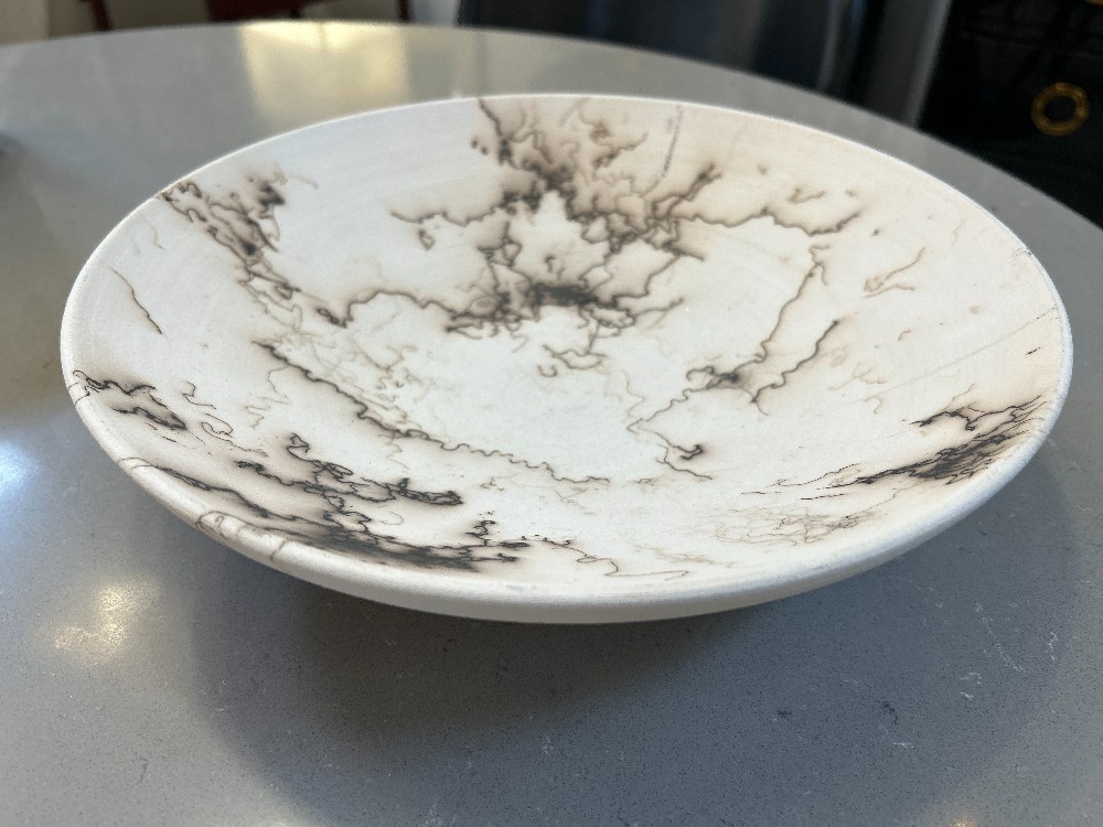 Horse Hair Pottery Bowl by Jeff Blandford, Signed, 2017