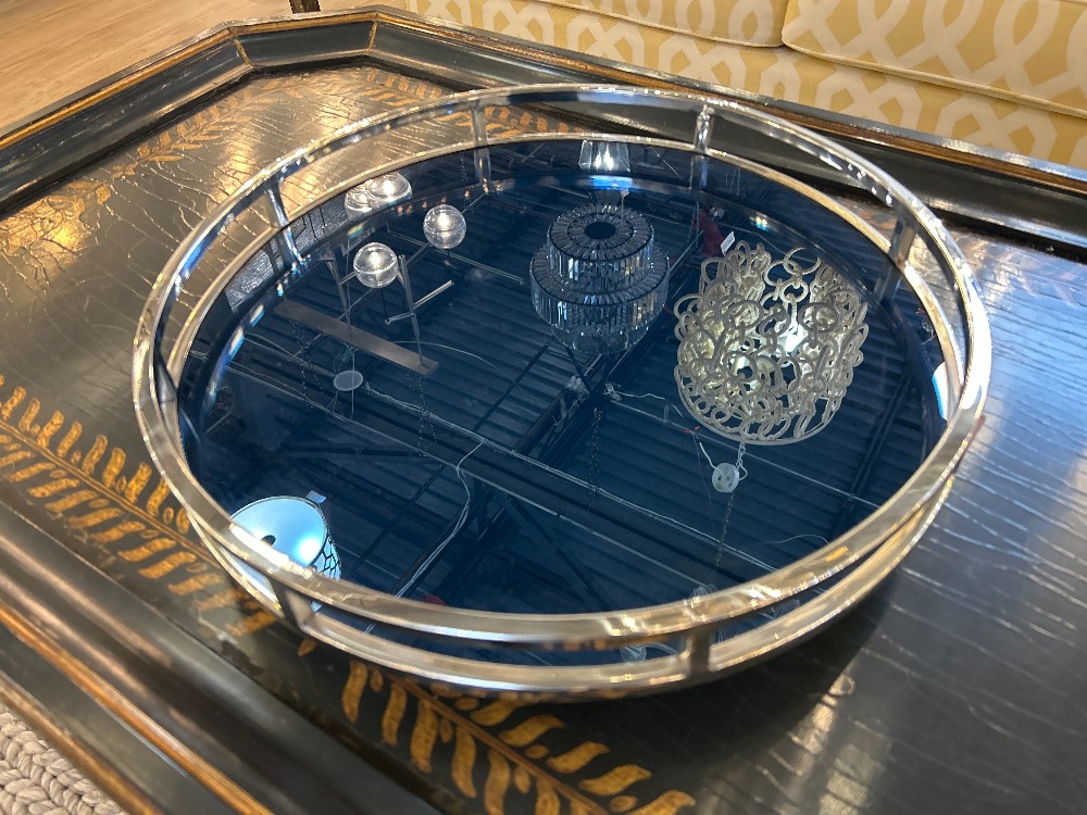 Modern Chrome Tinted Mirror Round Tray
