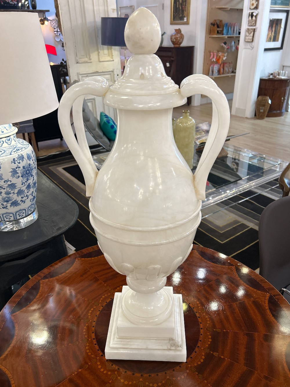 Vintage Italian Alabaster Urn, Mid 20th Century