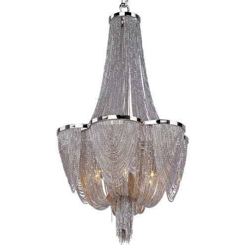 Maxim Chantilly Polished Nickel Chain Chandelier