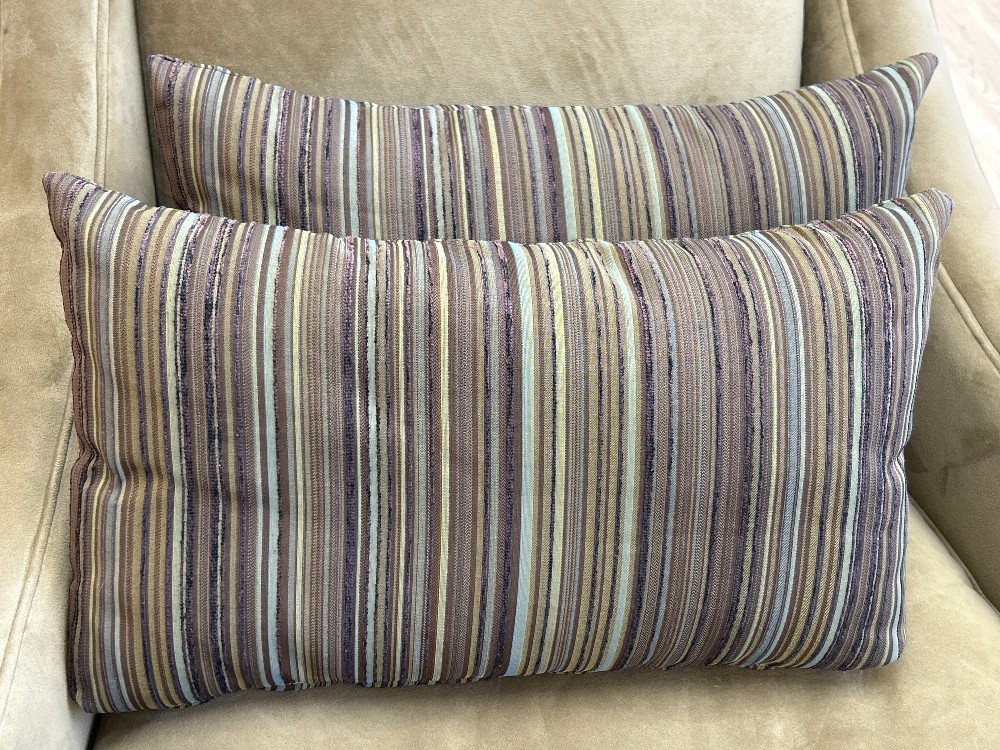 Striped Lumbar Pillows, Pair