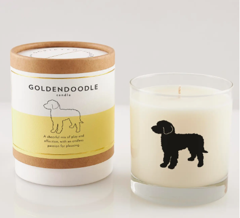 Goldendoodle Soy Candle in Reusable Rocks Glass