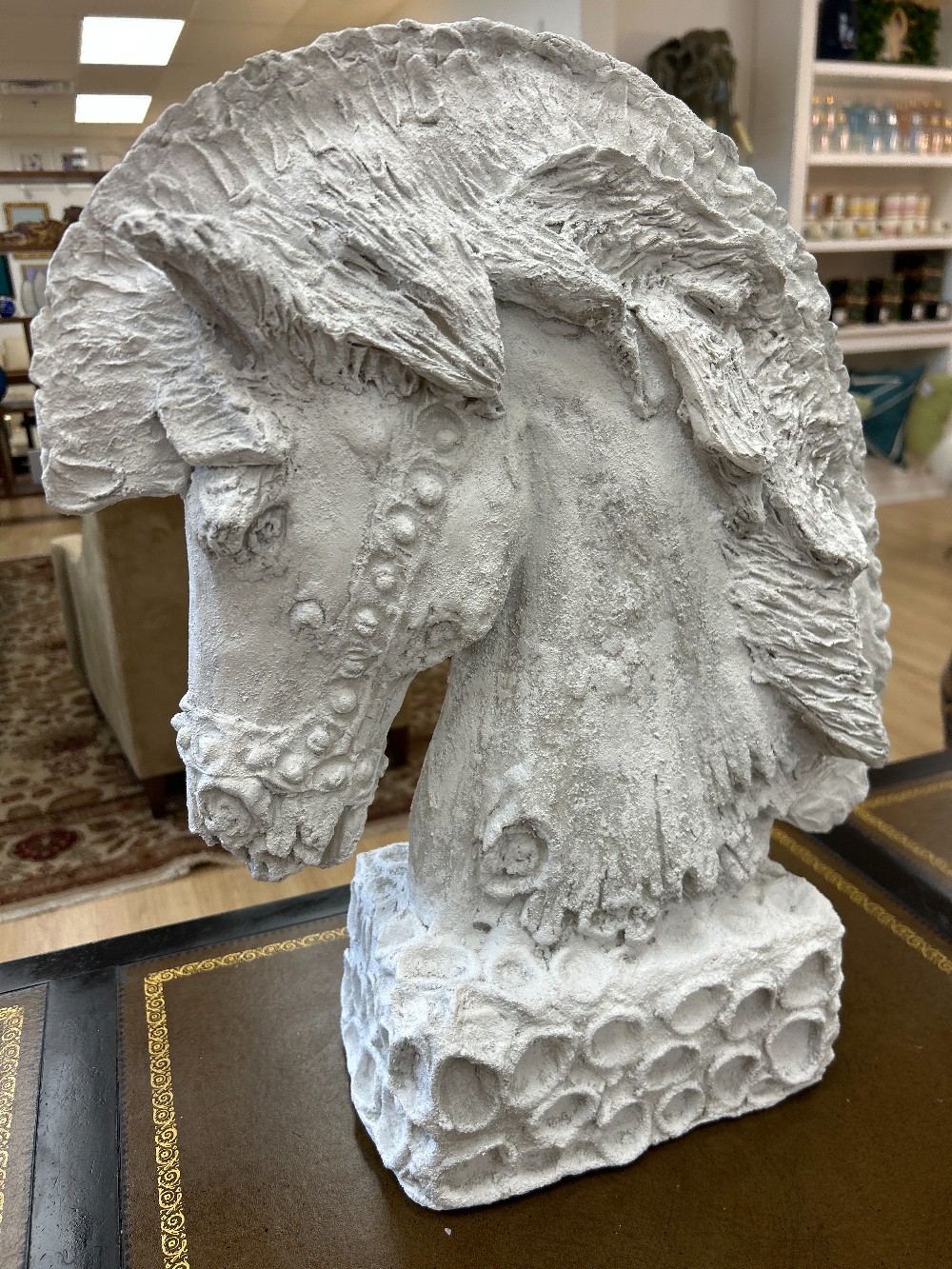 Textured Horse Head Sculpture by Lisa Adams