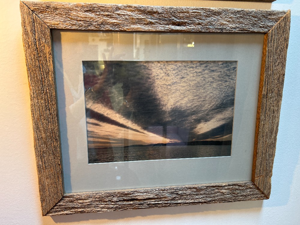 Lake Photograph, Rustic Reclaimed Wood Frame
