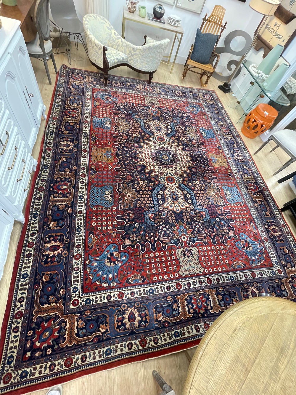 Vintage Persian Hand-Knotted Oriental Rug