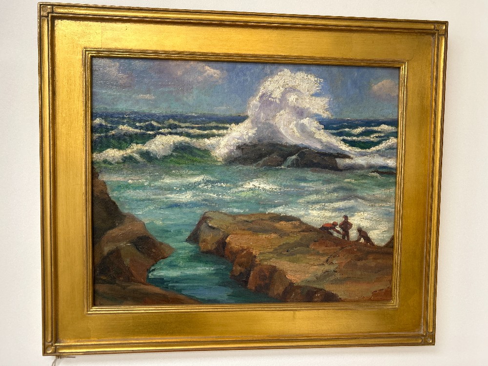 Vintage English Seaside Oil Painting on Board, Signed Smith