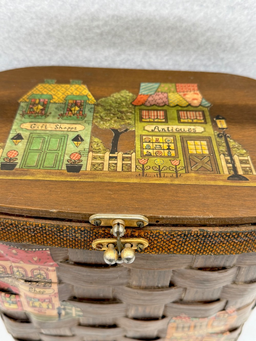 Vtg Basket Purse - Candle Shop - Market - Gift Shop