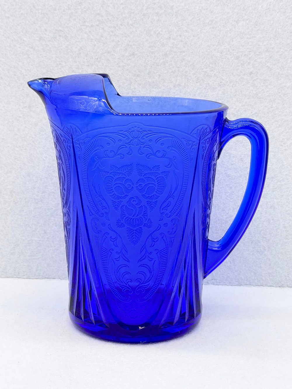 Hazel Atlas ~ Cobalt Blue Lipped Pitcher