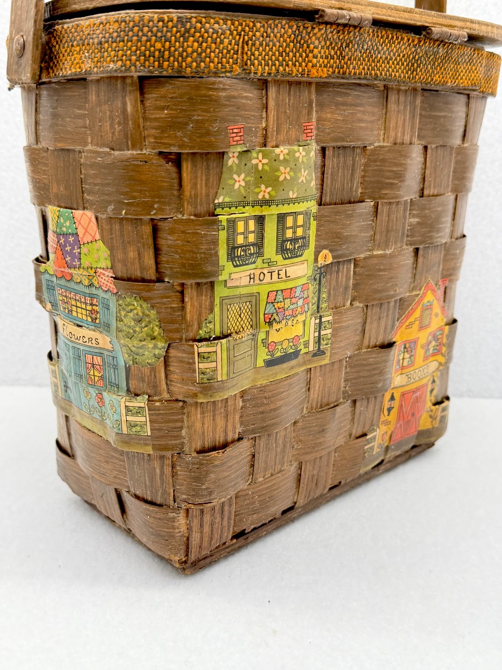 Vtg Basket Purse - Candle Shop - Market - Gift Shop