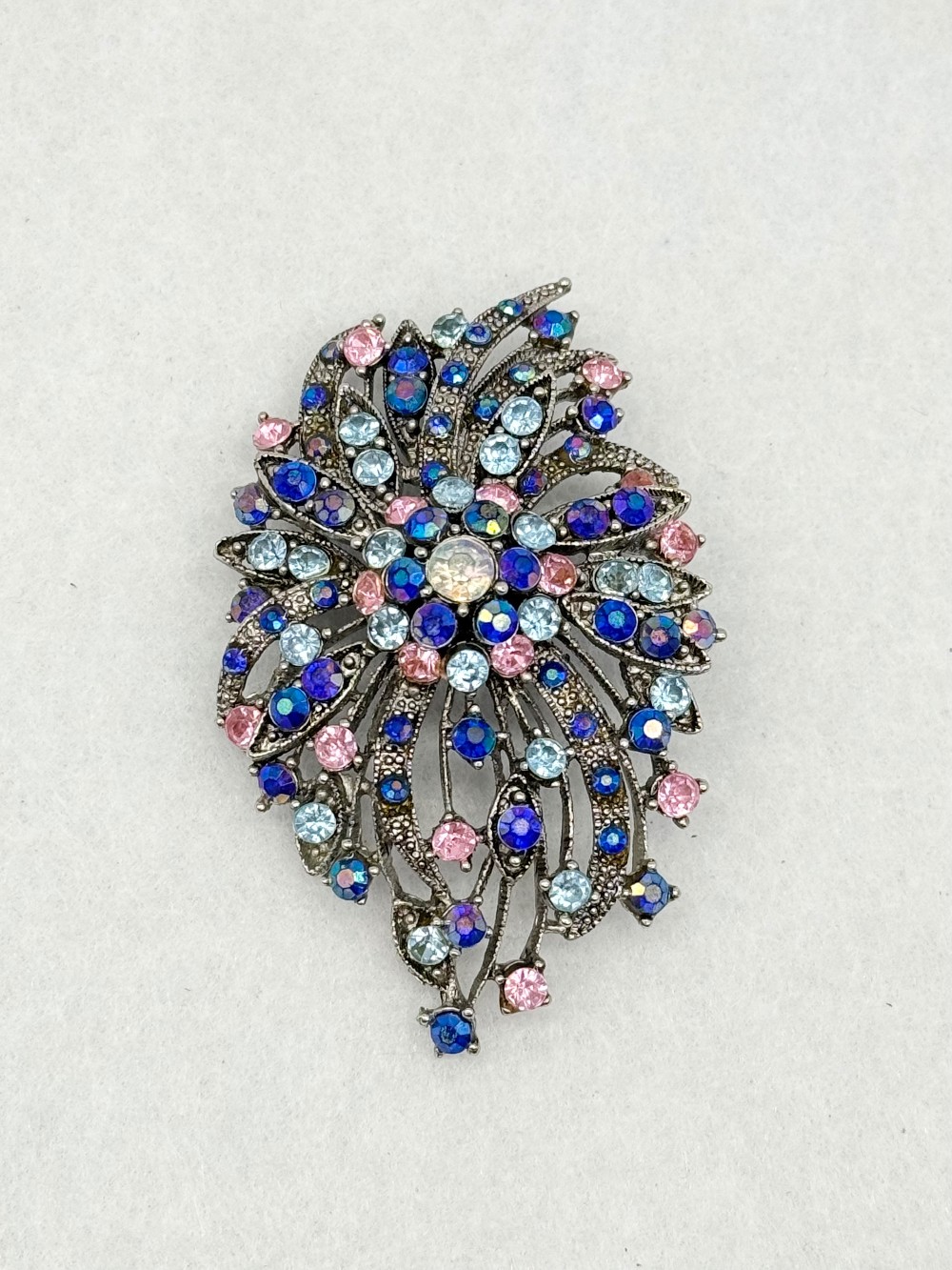 Vintage Large Multicolored Brooch w/ Stones
