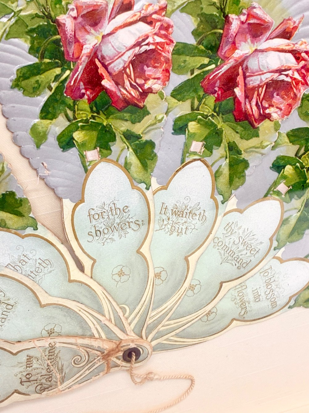 Silver Frame HandPainted VTG Fan