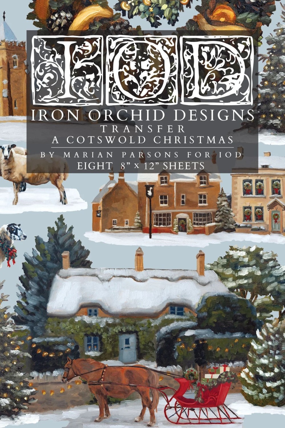 IOD A Cotswold Christmas 8 x 12  Transfer Pad