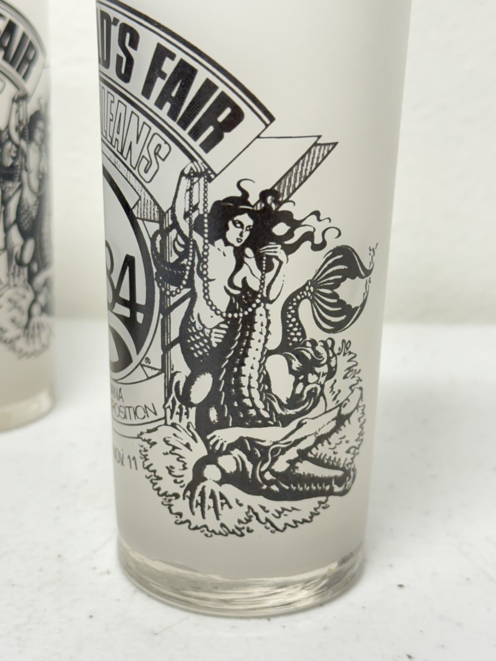 1984 Libby New Orleans World Fair Frosted Glasses