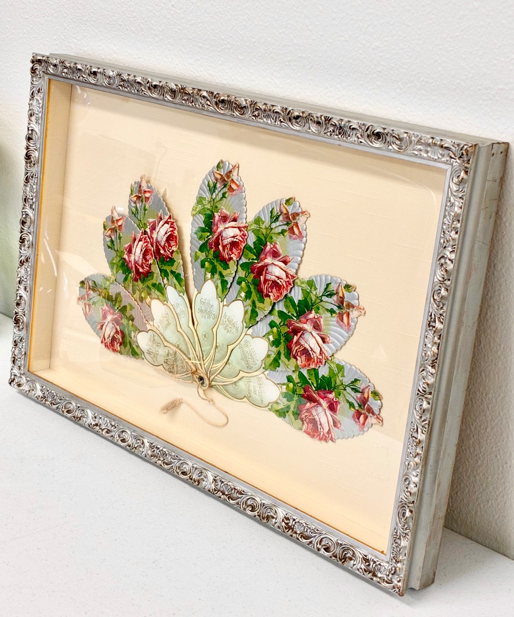 Silver Frame HandPainted VTG Fan
