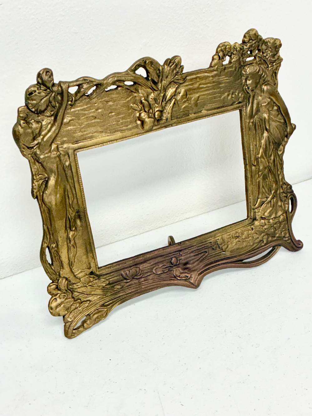 Large Brass  Art  Nouveau Easel Bsck Frame