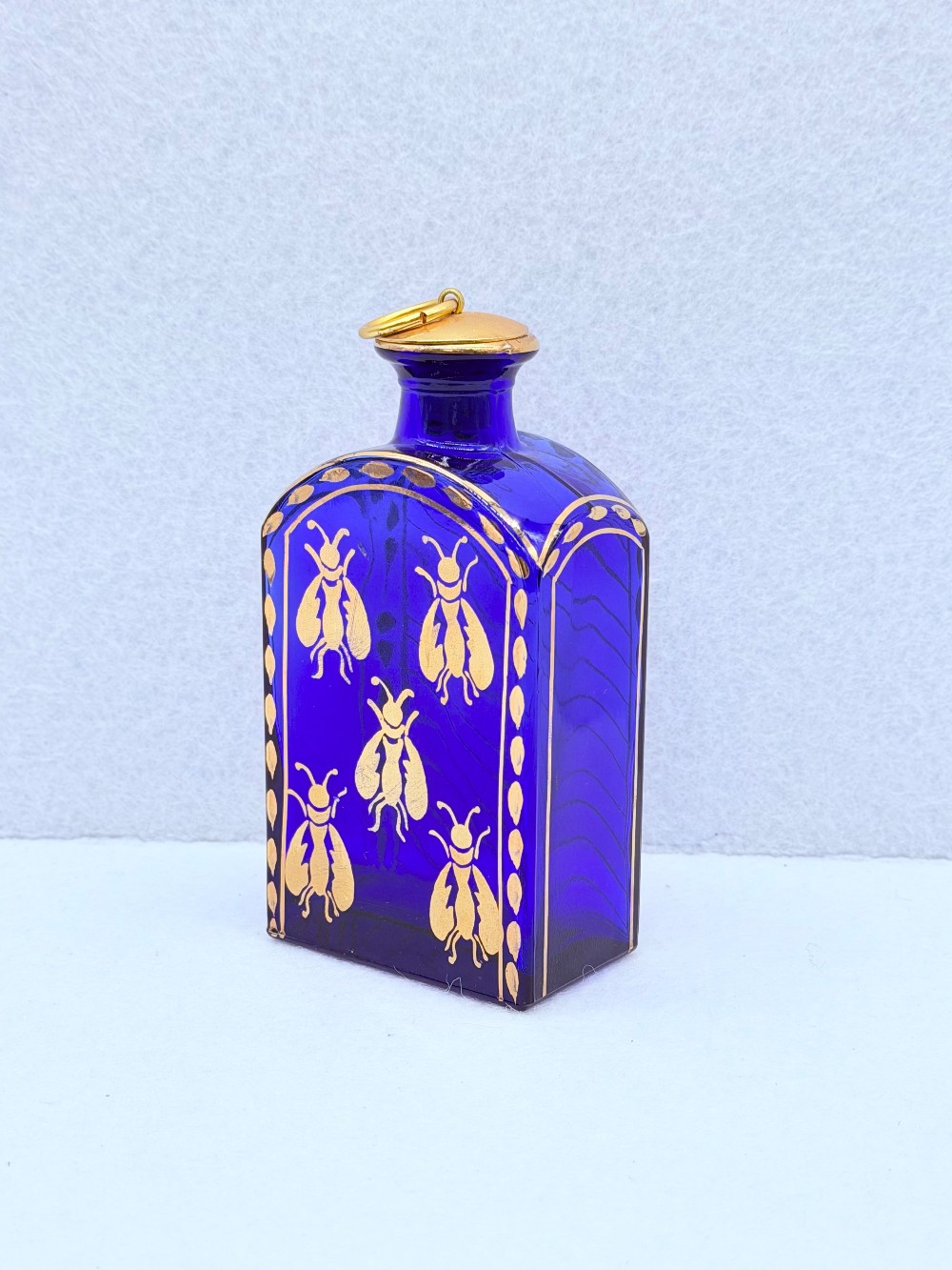 Vtg Napoleonic Cobalt Blue Bee  Set of 2 Jars
