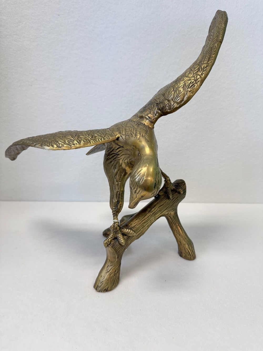 Large Brass Eagle on Branch
