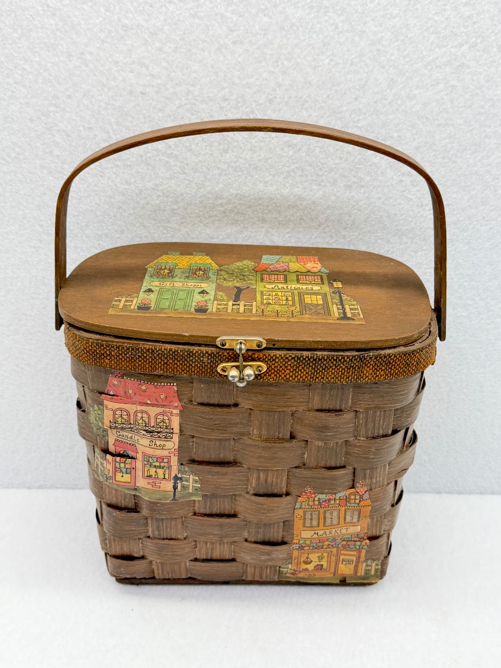 Vtg Basket Purse - Candle Shop - Market - Gift Shop