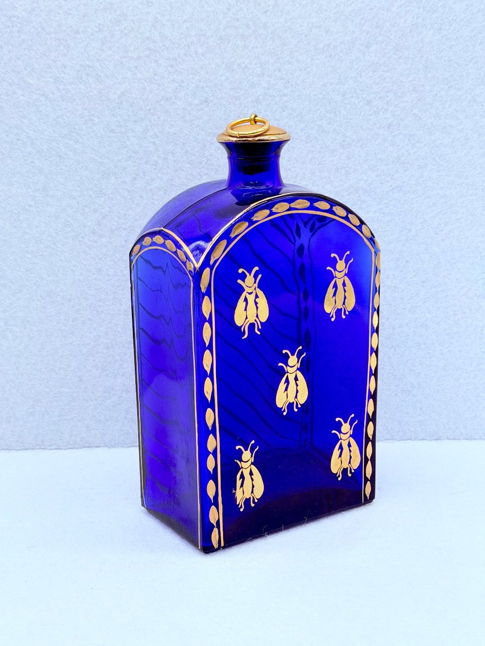 Vtg Napoleonic Cobalt Blue Bee  Set of 2 Jars