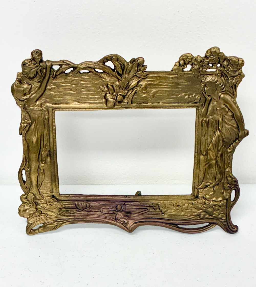 Large Brass  Art  Nouveau Easel Bsck Frame