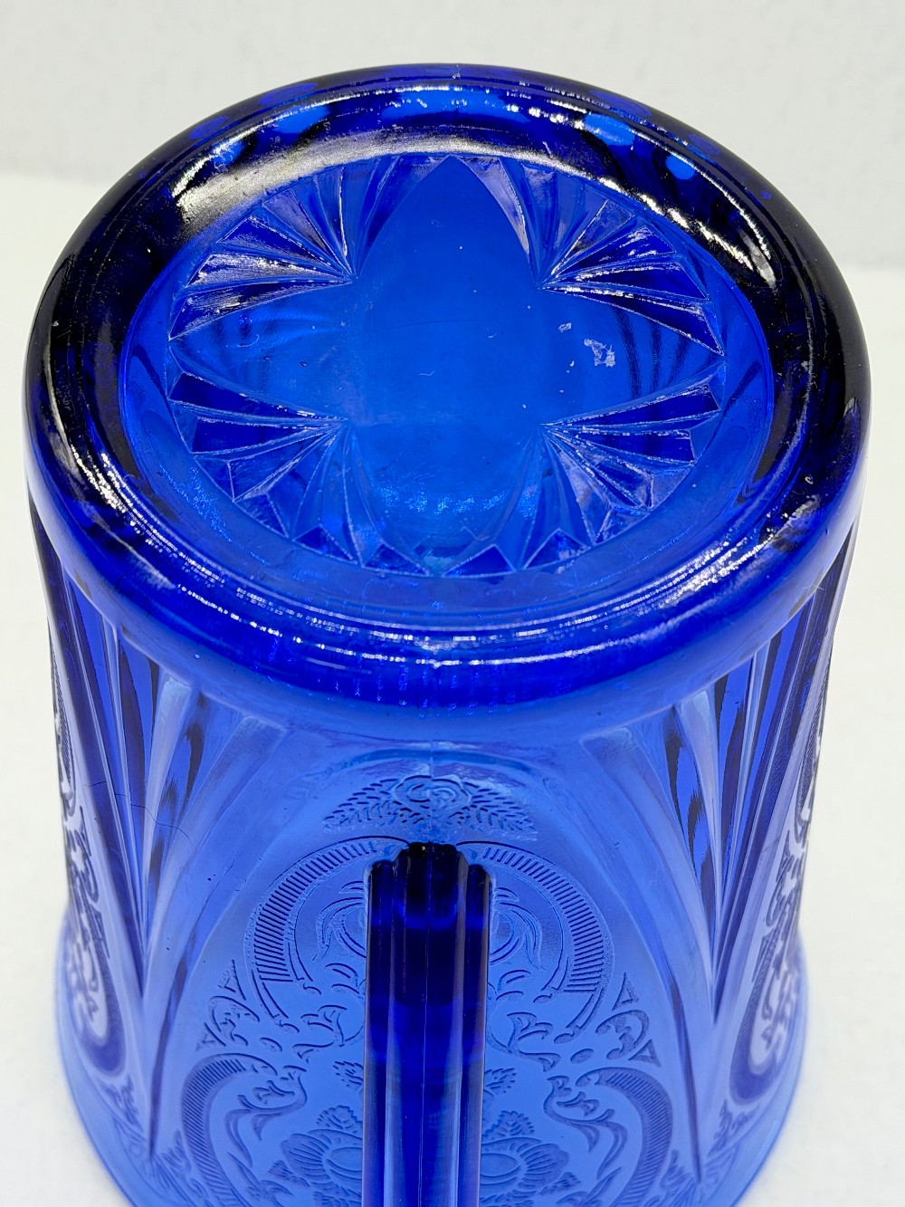 Hazel Atlas ~ Cobalt Blue Lipped Pitcher