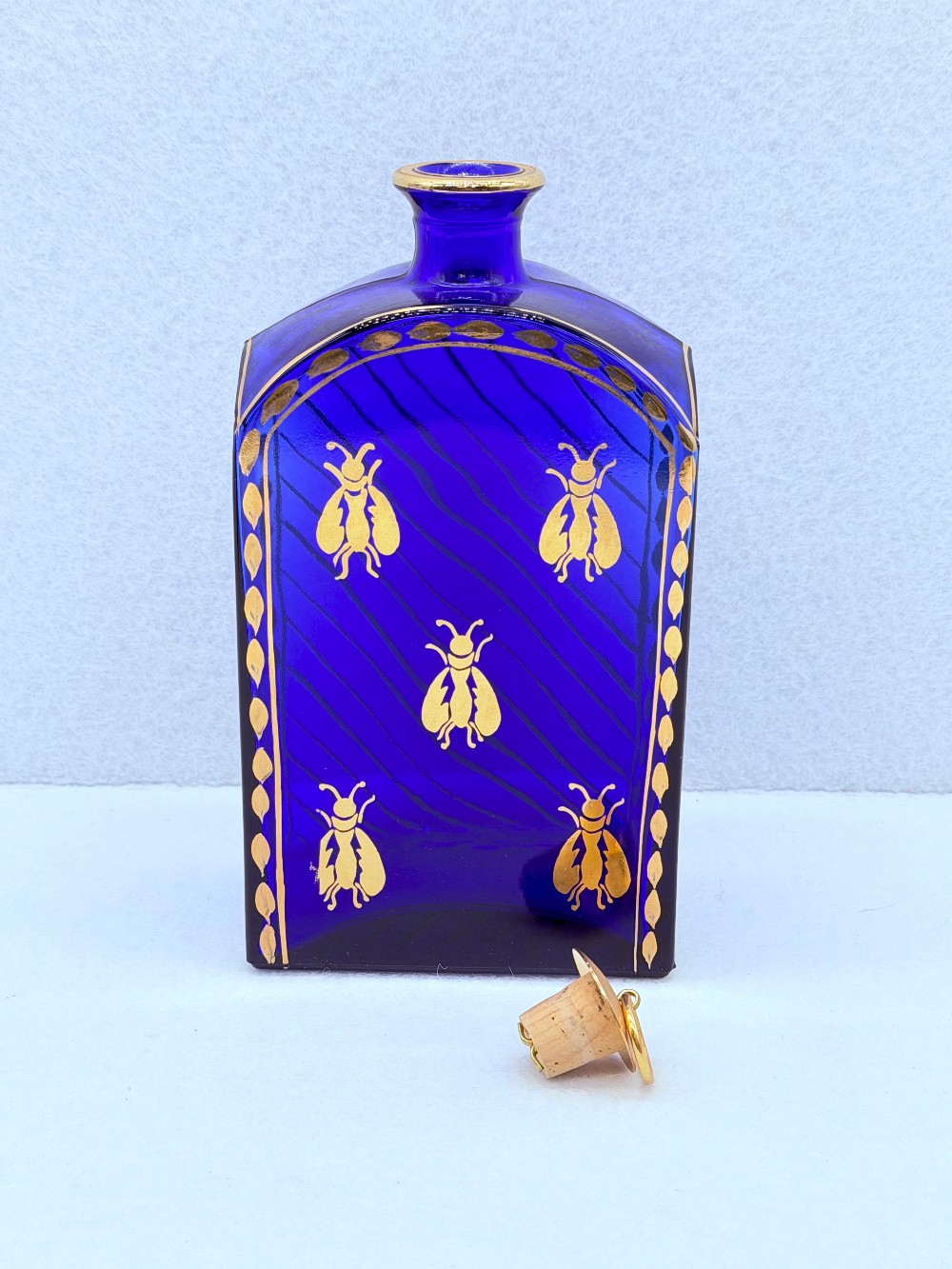 Vtg Napoleonic Cobalt Blue Bee  Set of 2 Jars