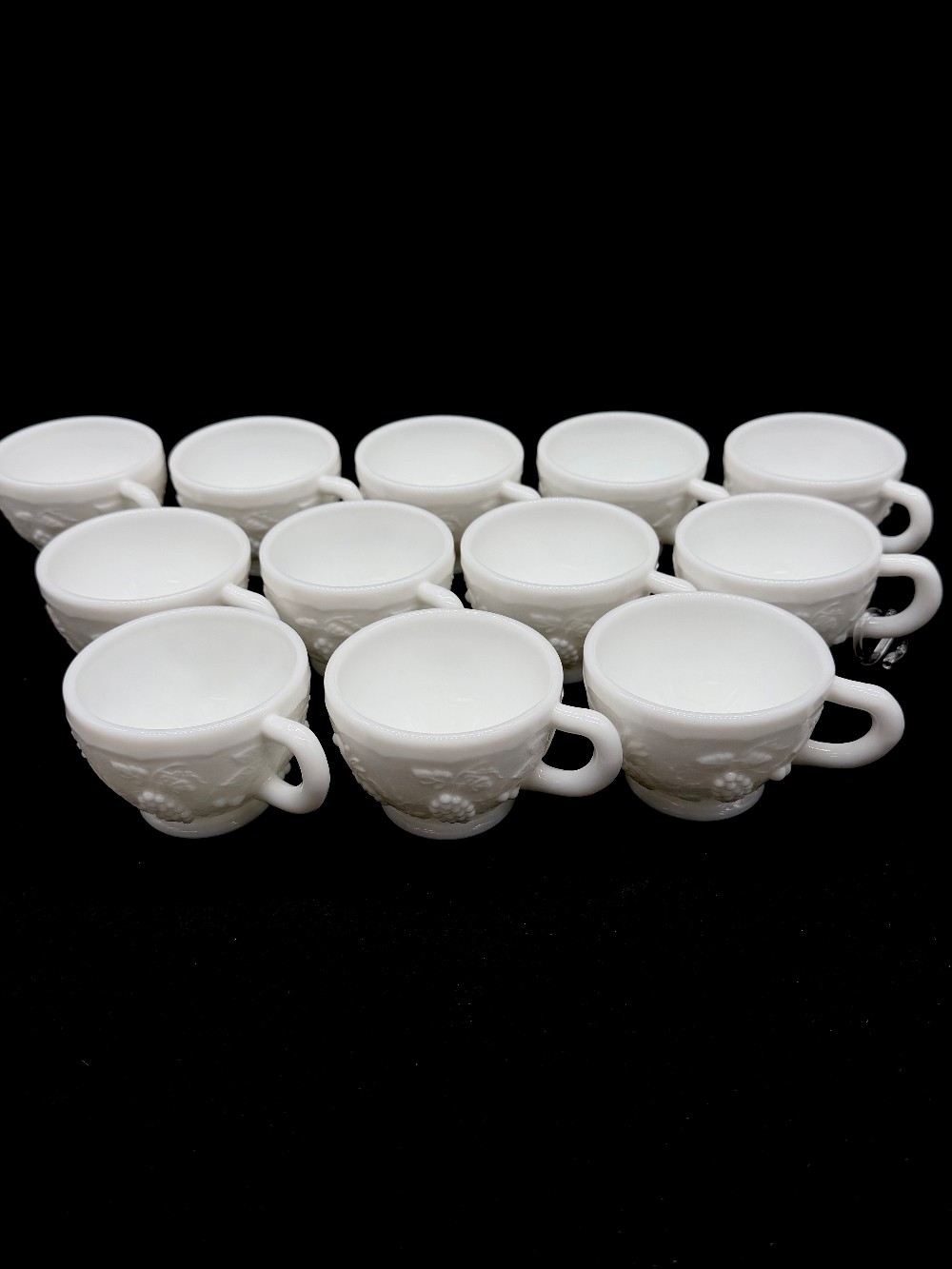 WESTMORELAND PUNCH BOWL & STAND WITH  12 CUPS